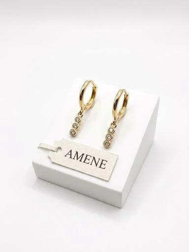 Brinco argola dourado com ponto de brilho pendurado 4 brilho 1cm x 2 cm