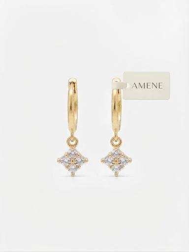 Brinco argola com ponto de brilho dourado 1cm x 2 cm