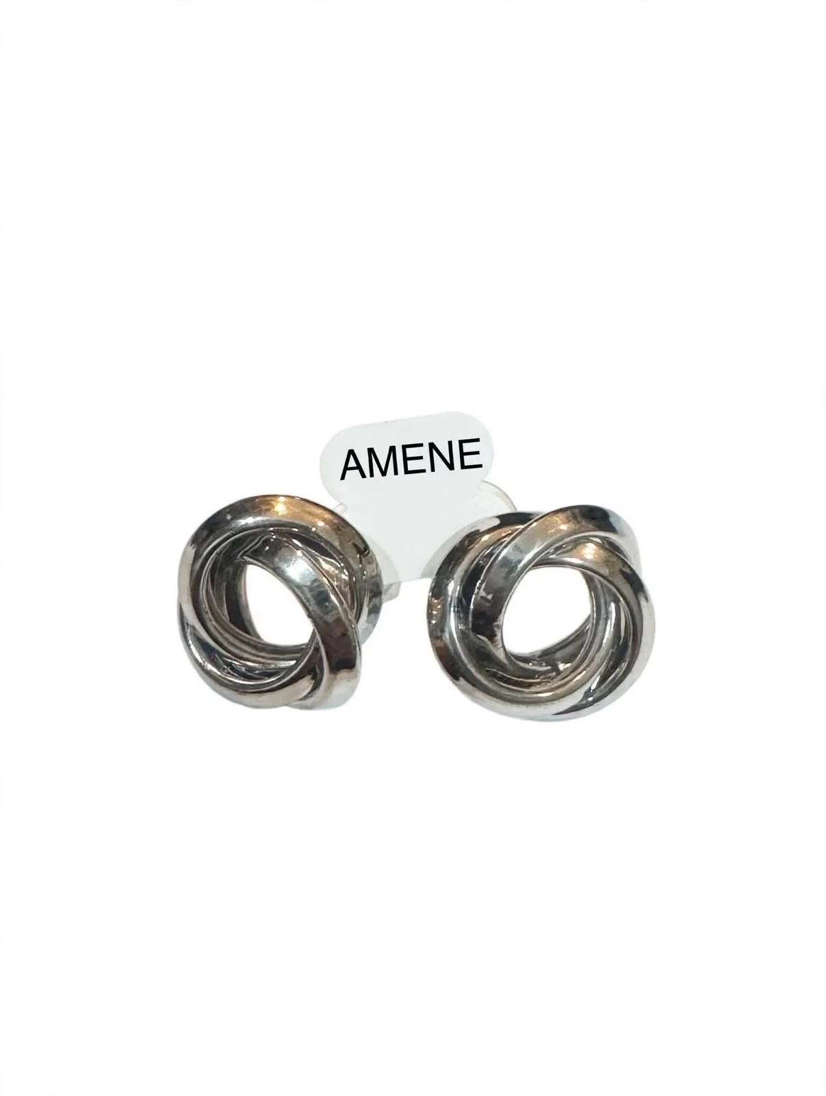 Brinco prata argola entrelaçada duas 2,5 cm